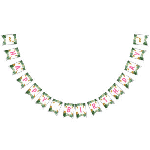 Safari Animals Jungle Vild en Grattis på födelseda Vimplar