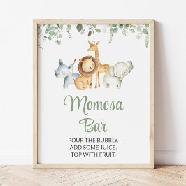 Safari Animals, Jungle, Vilda djur, Momosa Pub Poster