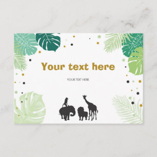 Safari Animals Jungle zoo Infoga kort Födelsedag