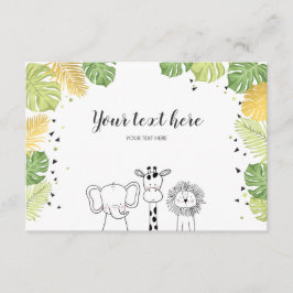 Safari Animals Jungle zoo Sätt in kortets Vild 1 Tilläggskort