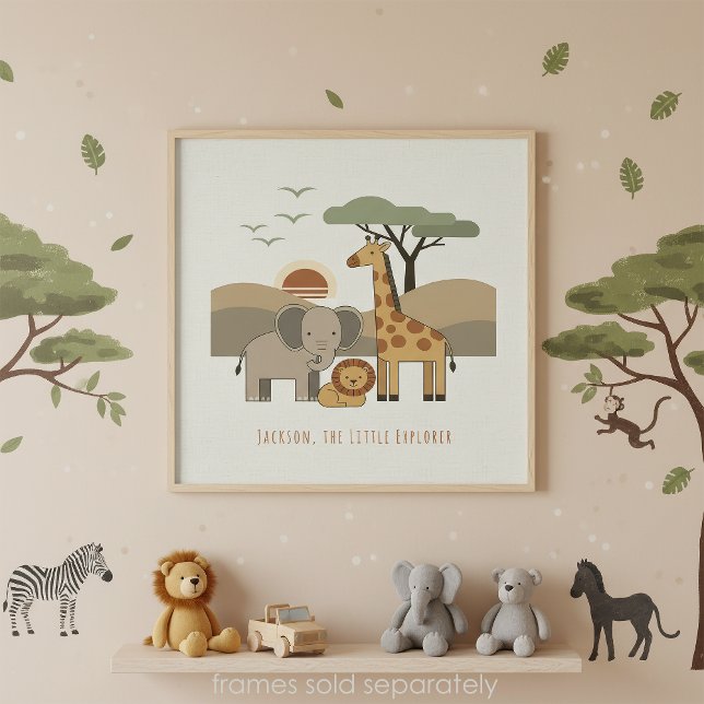 Safari Animals Little Explorer Personalized ID1267 Poster (Skapare uppladdad)