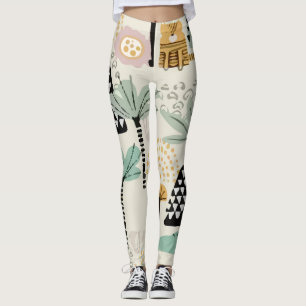 Safari Animals Mönster Cute Leggings