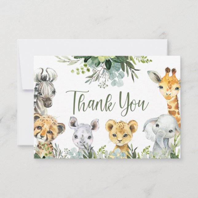 Safari Animals Oh Baby Greenery Jungle Baby Shower (Framsida)
