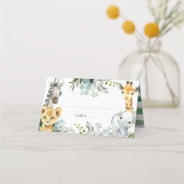Safari Animals Oh Baby Greenery Jungle Baby Shower Placeringskort