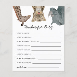 Safari Animals Önskemål för Baby Card