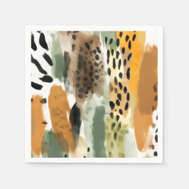 Safari Animals Päls Prints Abstrakt Modern Boho Pappersservett