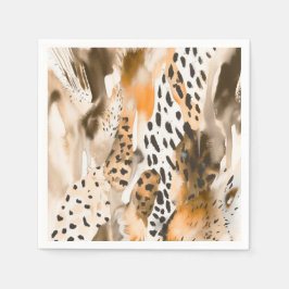 Safari Animals Päls Prints Abstrakt Modern Boho Pappersservett
