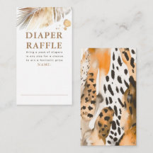 Safari Animals Päls Prints Diaper Raffle Biljett