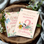Safari Animals Pastel Second Birthday Inbjudningar<br><div class="desc">Fira en speciell milstolpe med denna charmerande safari-temade design! Den här inbjudan är en perfekt för en andra födelsedagsfest och har söta djur som en lejon, zebra, elefant och apa runt ett stort "2" i mjuka pastelltoner. Anpassa den med ditt barns namn, ålder och händelseinformation för att skapa en minnesvärd...</div>