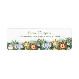 Safari Animals Returadress Etikett