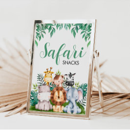 Safari Animals Snacks-tecken | Vild EN födelsedag Poster