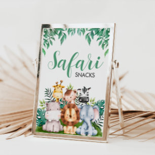 Safari Animals Snacks-tecken   Vild EN födelsedag Poster