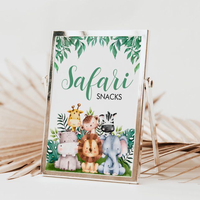 Safari Animals Snacks-tecken | Vild EN födelsedag Poster (Skapare uppladdad)