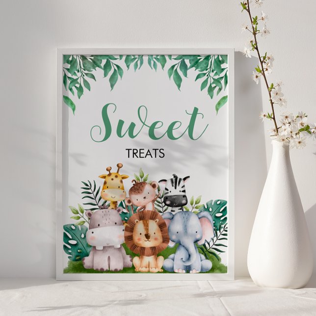 Safari Animals Sweet Treats Sign, Vild ONE Poster (Skapare uppladdad)