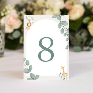 Safari Animals Table Numbers Card Bordsnummer