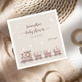 Safari Animals Tåg Baby Shower Pappersservett