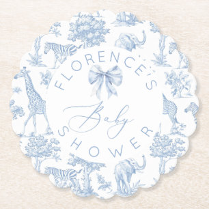 Safari animals Toile de Jouy Baby dusch Underlägg Papper