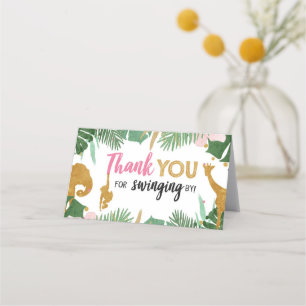 Safari Animals Treat Bag Topper Goodie Märkre Guld Placeringskort