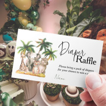 Safari Animals Tropical Baby Shower Raffle