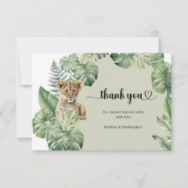 Safari animals Tropical grey Baby Shower Tack Kort