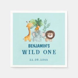 Safari Animals Tropical Jungle Wild One Birthday  Pappersservett