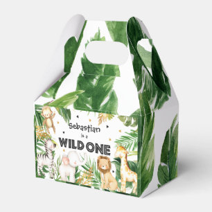 Safari Animals Vild 1: a födelsedag Party Decor Presentaskar