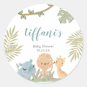Safari Animals Vild En babyåsna Tack Runt Klistermärke