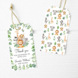 Safari Animals Vild En Pojke Shower Gift Märkres Presentetikett