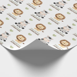 Safari Animals Vild En Wrapping Papper Presentpapper