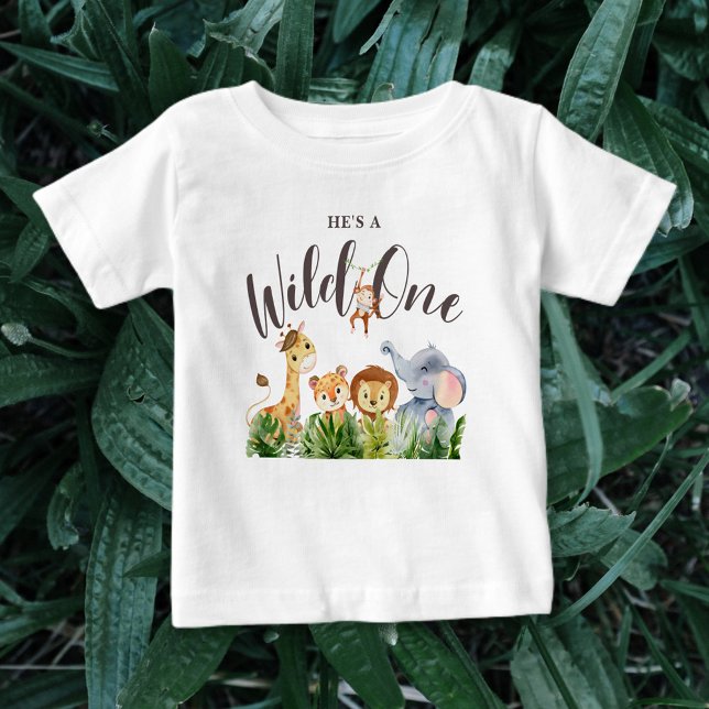 Safari Animals Vild Ett Barns födelsedag T Shirt (Skapare uppladdad)