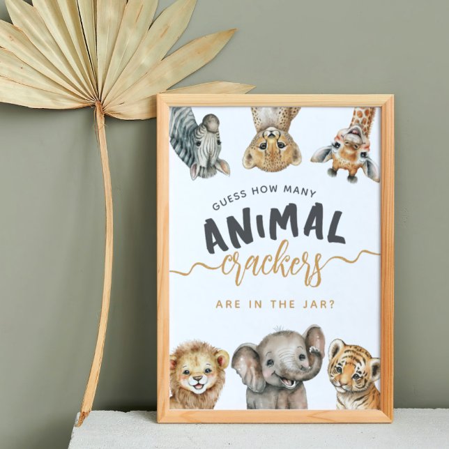 Safari animals vild one modern Baby Shower-match Poster (Skapare uppladdad)