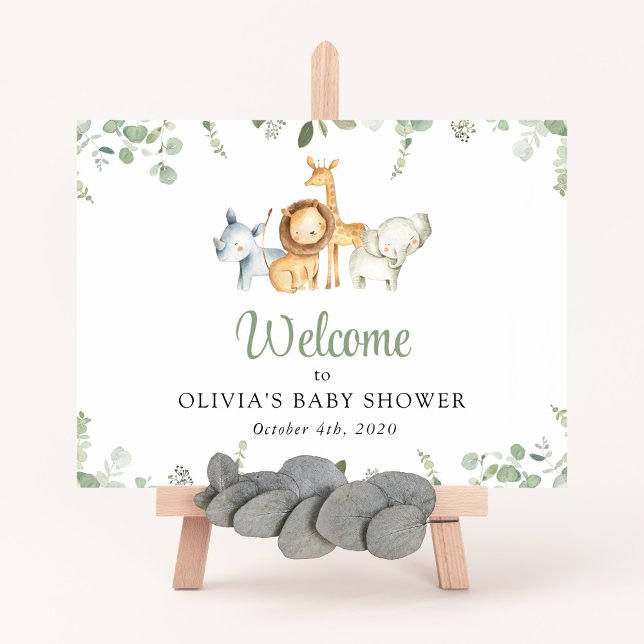 Safari Animals, Vilda djur, Baby Shower Welcome Poster (Skapare uppladdad)