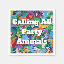 Safari Anropa alla Party-djur färgstarka Pappersservett