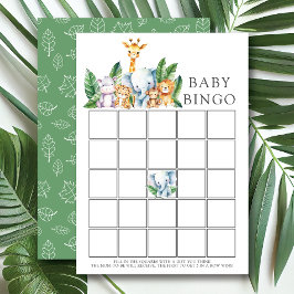 Safari Äventyr Baby Shower Bingo Game Inbjudningar