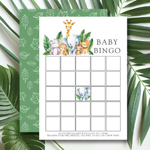 Safari Äventyr Baby Shower Bingo Game Inbjudningar