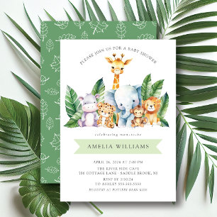 Safari Äventyr Baby Shower-inbjudan Inbjudningar