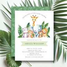 Safari Äventyr Baby Shower-inbjudan