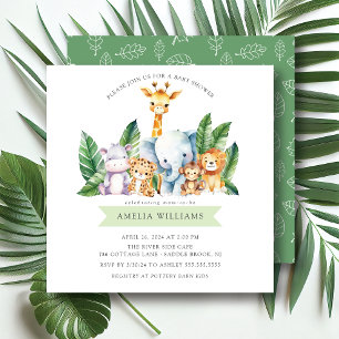 Safari Äventyr Baby Shower-inbjudan Inbjudningar