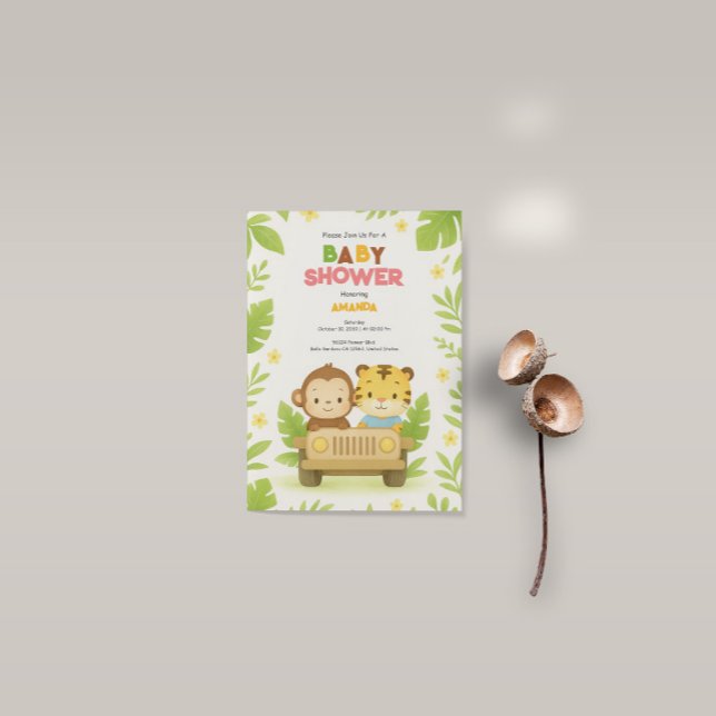Safari Äventyr Baby Shower Inbjudningar (Skapare uppladdad)
