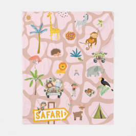 Safari Äventyr Fleece Blanket - Utforska Vilden