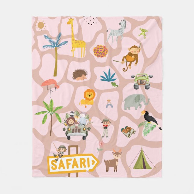 Safari Äventyr Fleece Blanket - Utforska Vilden (Framsidan)
