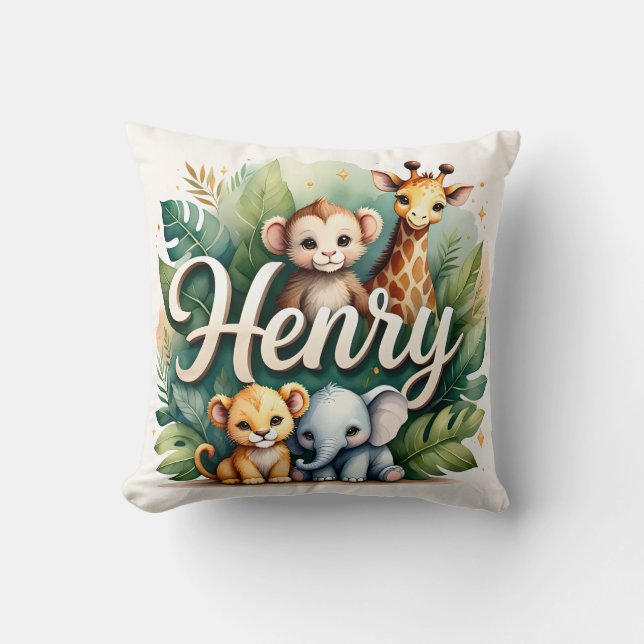 Safari Äventyr Henry Dekorativ kudde (Framsida)