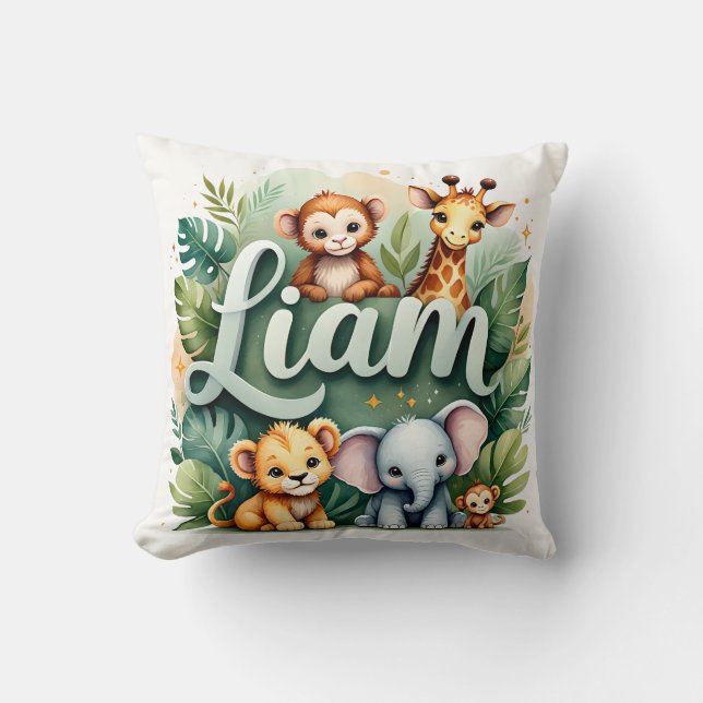 Safari Äventyr Liam Dekorativ kudde (Framsida)