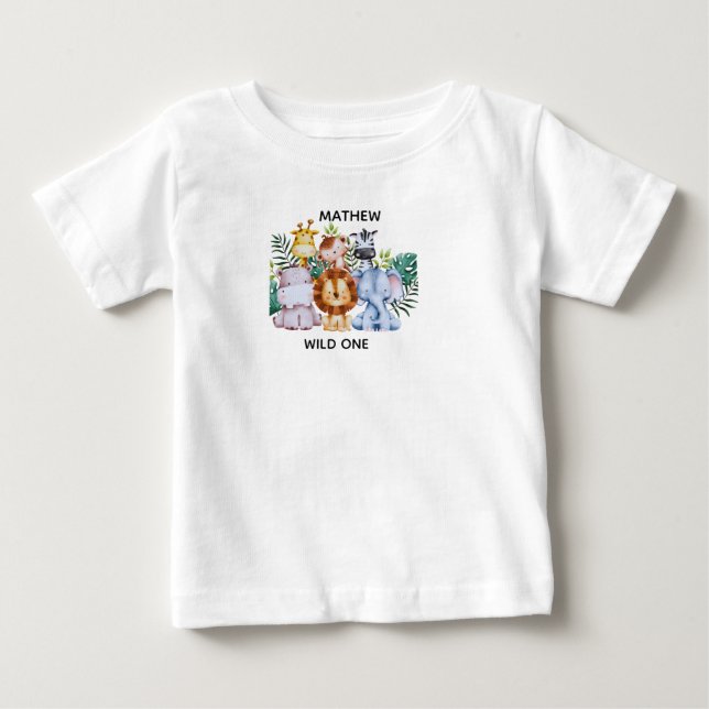 Safari Äventyrs Baby Shower T Shirt (Framsida)