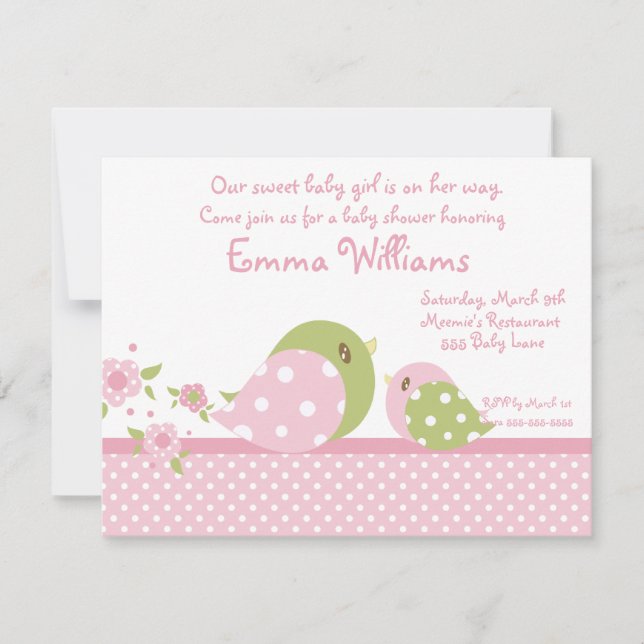 Safari Babiez Birdie Baby Shower-inbjudan Inbjudningar (Framsida)