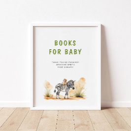 Safari Baby djur Baby Shower Bokar för Baby Poster