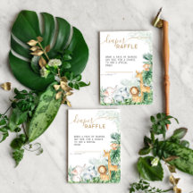 Safari Baby djur Baby Shower Diaper Raffle