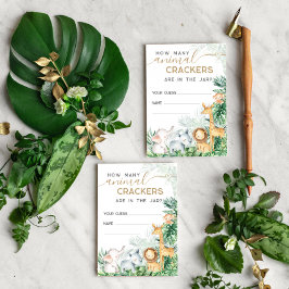 Safari Baby djur Baby Shower gissningsspel Tilläggskort