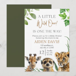 Safari Baby djur Baby Shower Inbjudningar