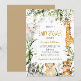 Safari Baby djur Baby Shower Inbjudningar